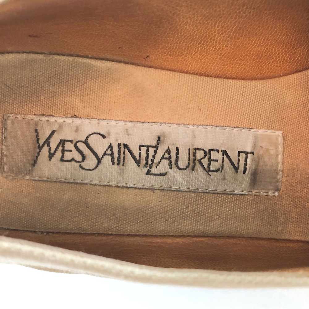 Vintage Yves Saint Laurent Canvas Espadrille Wedge Slip-On Shoes EU 40 US 9 - Picture 14 of 16